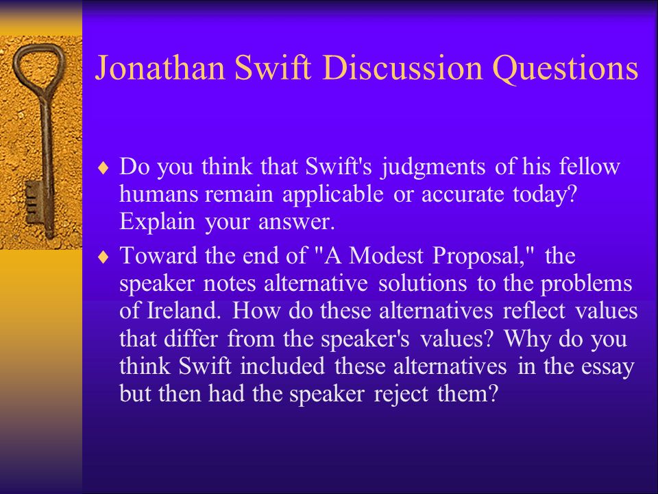 essay a modest proposal swift Swift's titled his essay, a modest proposal- which term best describes his use of the word modest irony. essay a modest proposal swift Swift's titled his essay, a modest proposal- which term best describes his use of the word modest irony.