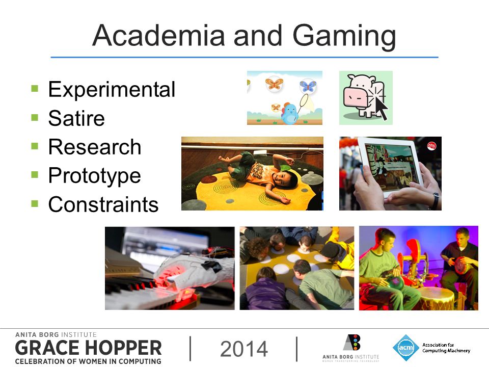 2014 Academia and Gaming  Experimental  Satire  Research  Prototype  Constraints