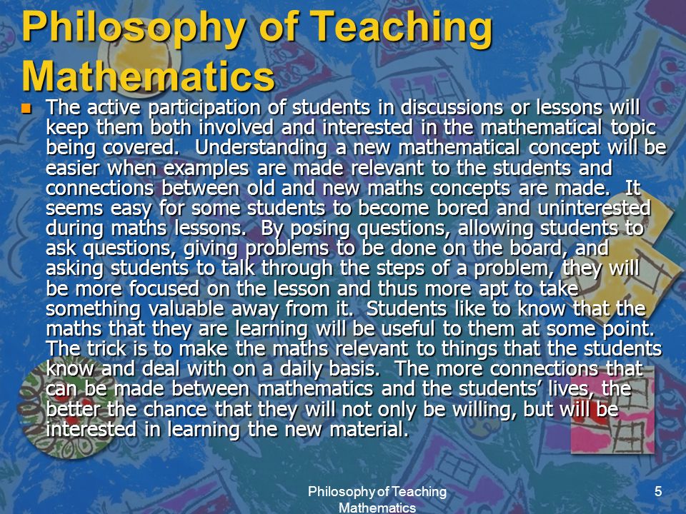 Math Teaching Philosophy Lawteched Philosophy Of Teaching Mathematics 2 View Video Clip From Zzqpg