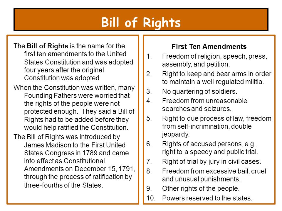 bill of rights and amendments bill of rights and amendments