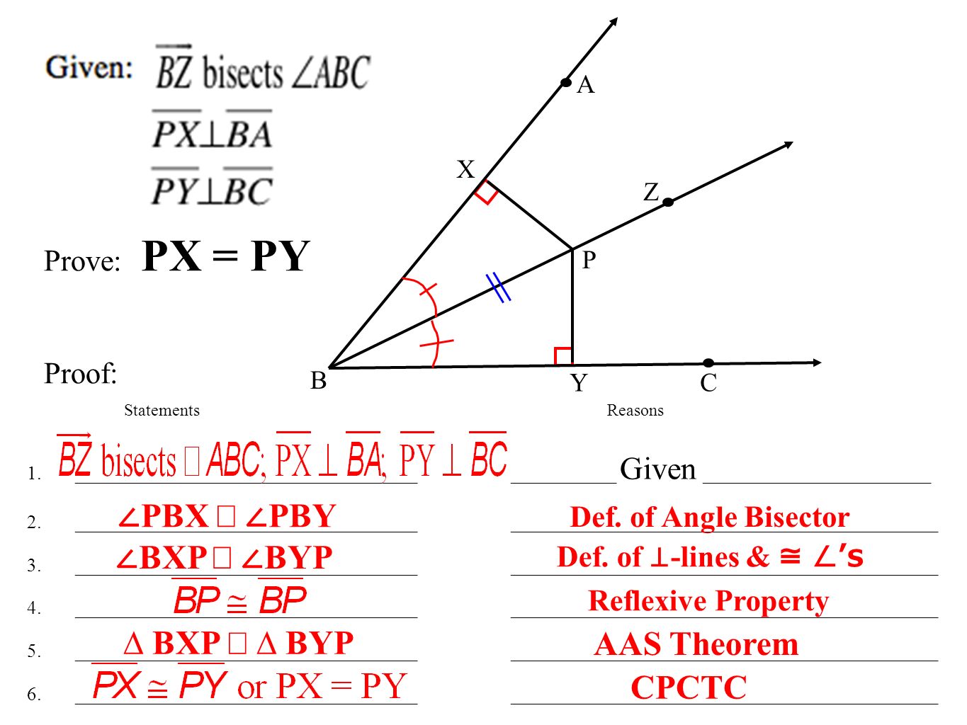 worksheet Define Reflexive Property lesson 4 7 medians altitudes and perpendicular bisectors page 31 statementsreasons 1