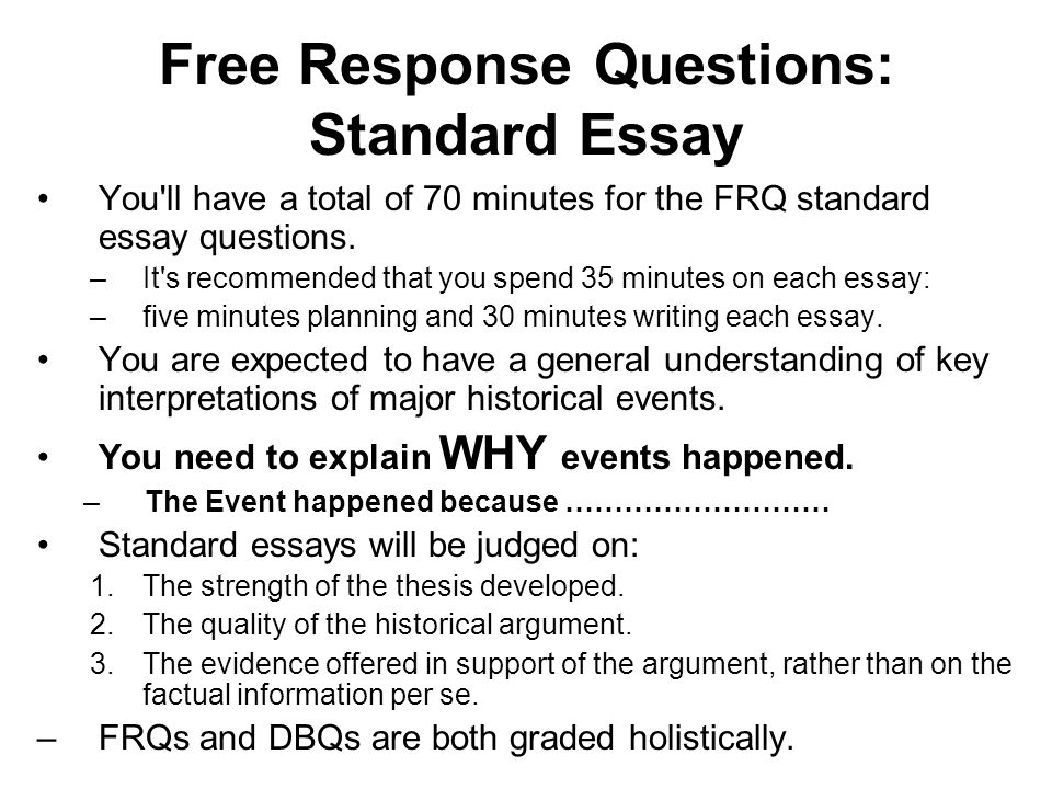 Frq essay questions