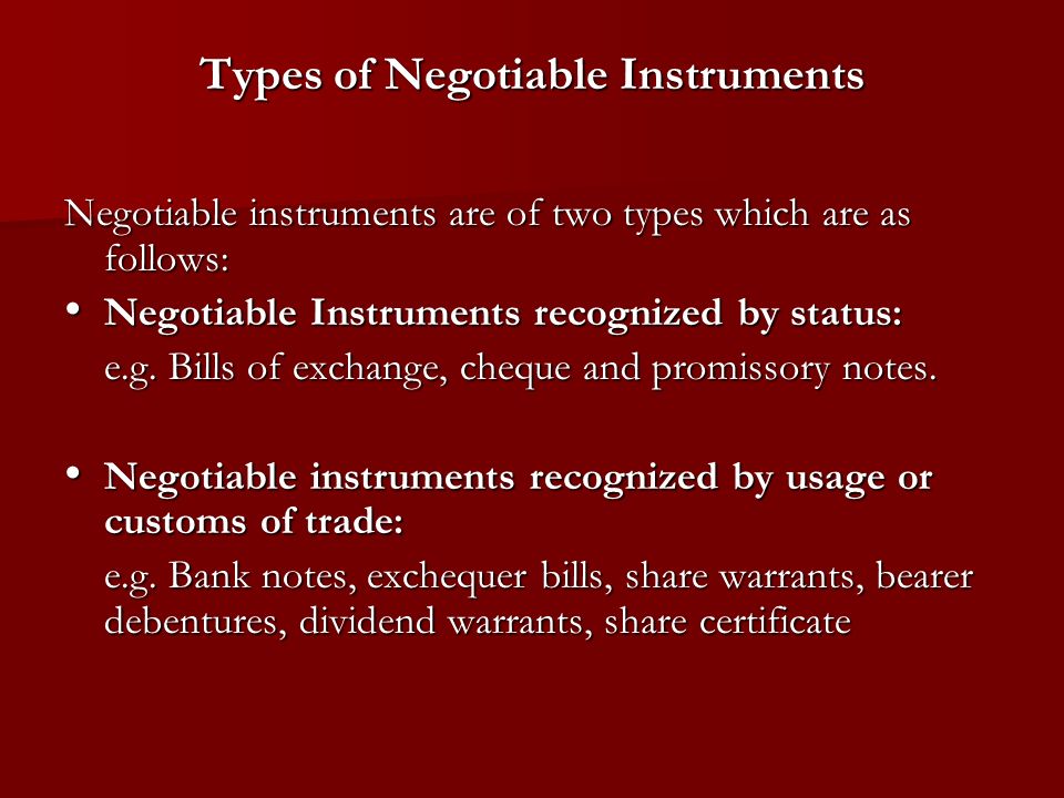 role of negotiable instruments role of negotiable instruments