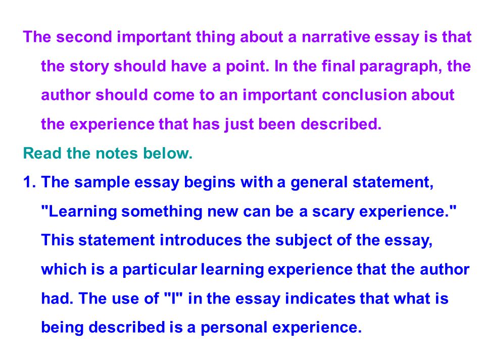 Narrative Essay Stories