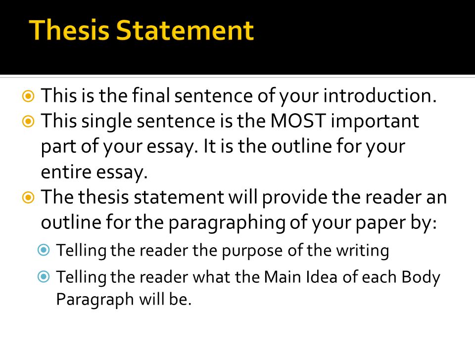 Thesis Statement For Descriptive Essay