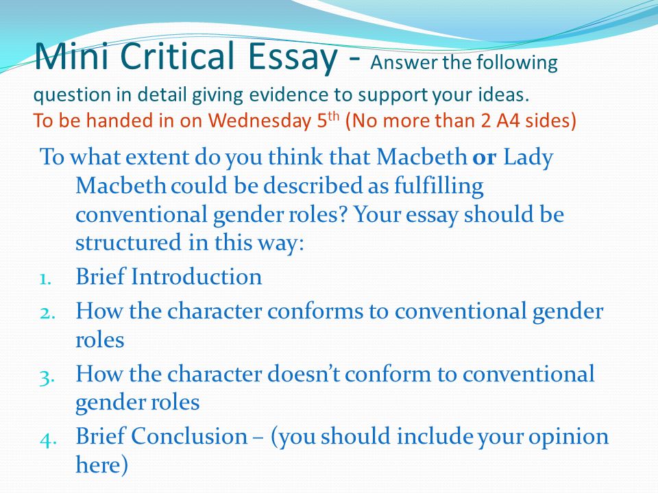 macbeth gender roles essays macbeth gender roles essays