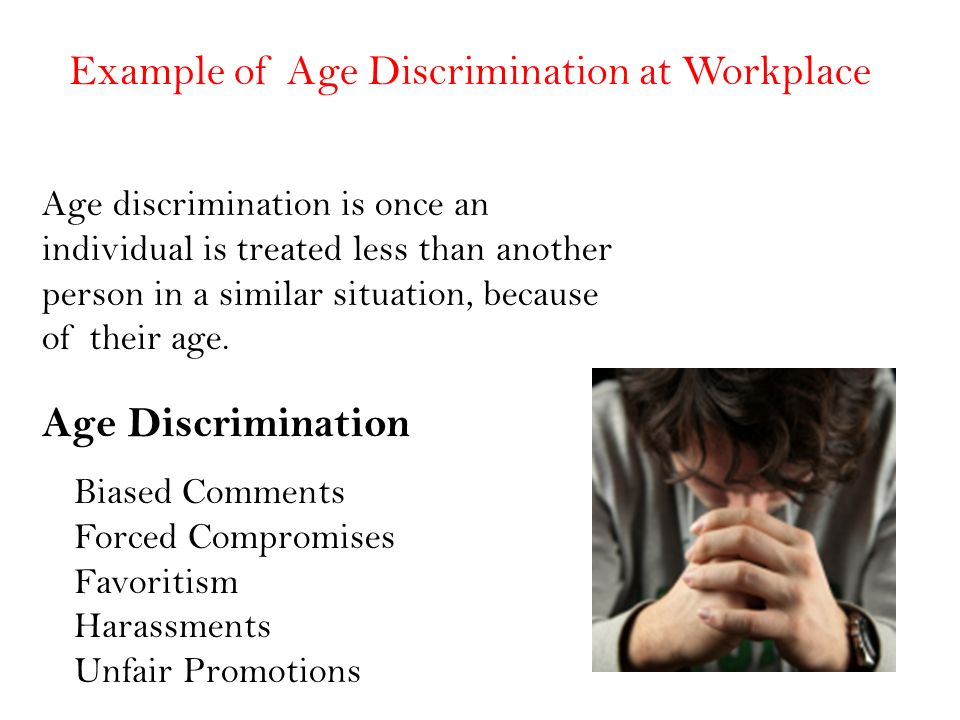 discrimination at work examples