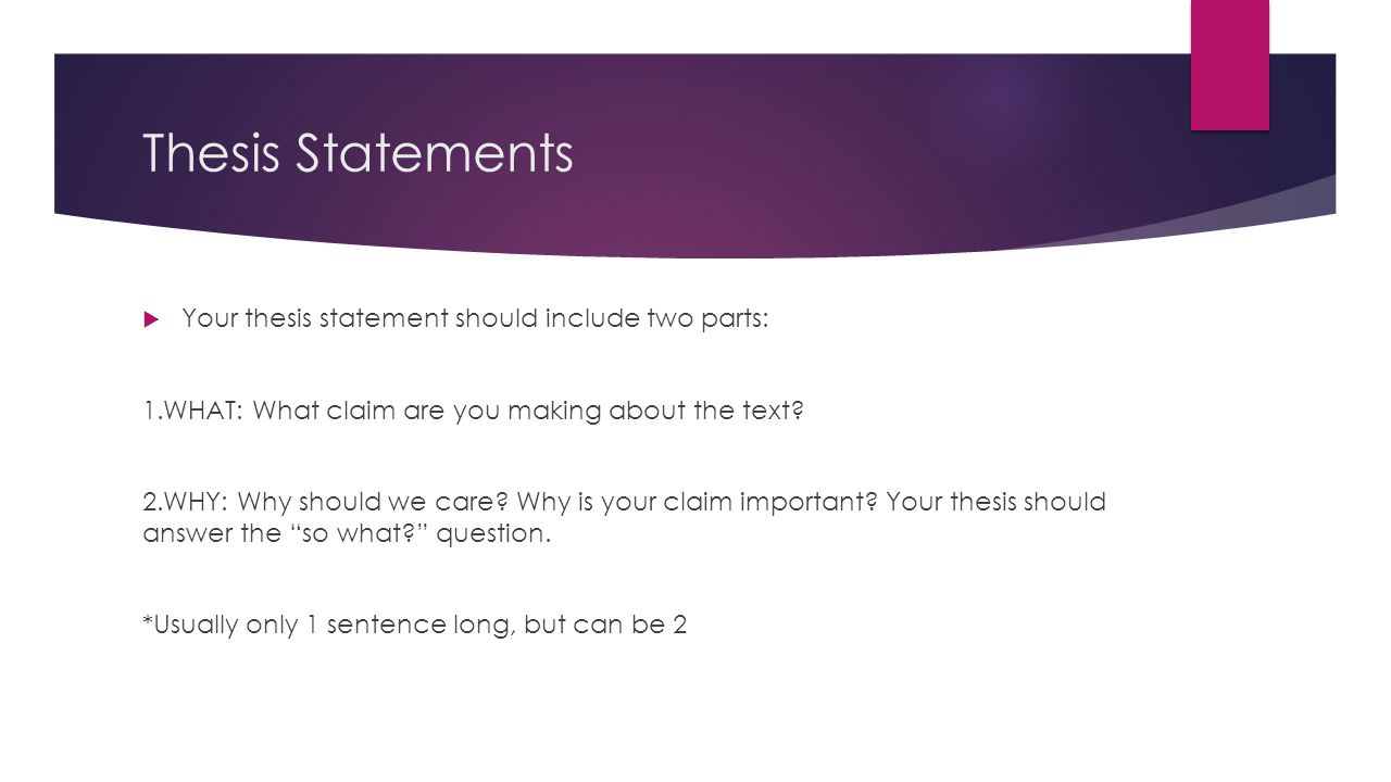 a thesis statement should include