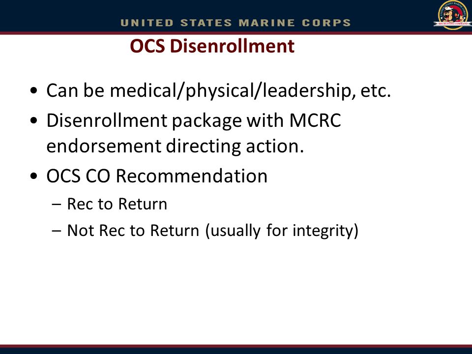 ocs planning mcrc on e july overview timing loading funding orders letter of recommendation for ocs
