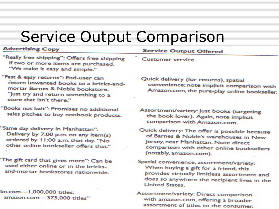 Service Output Comparison
