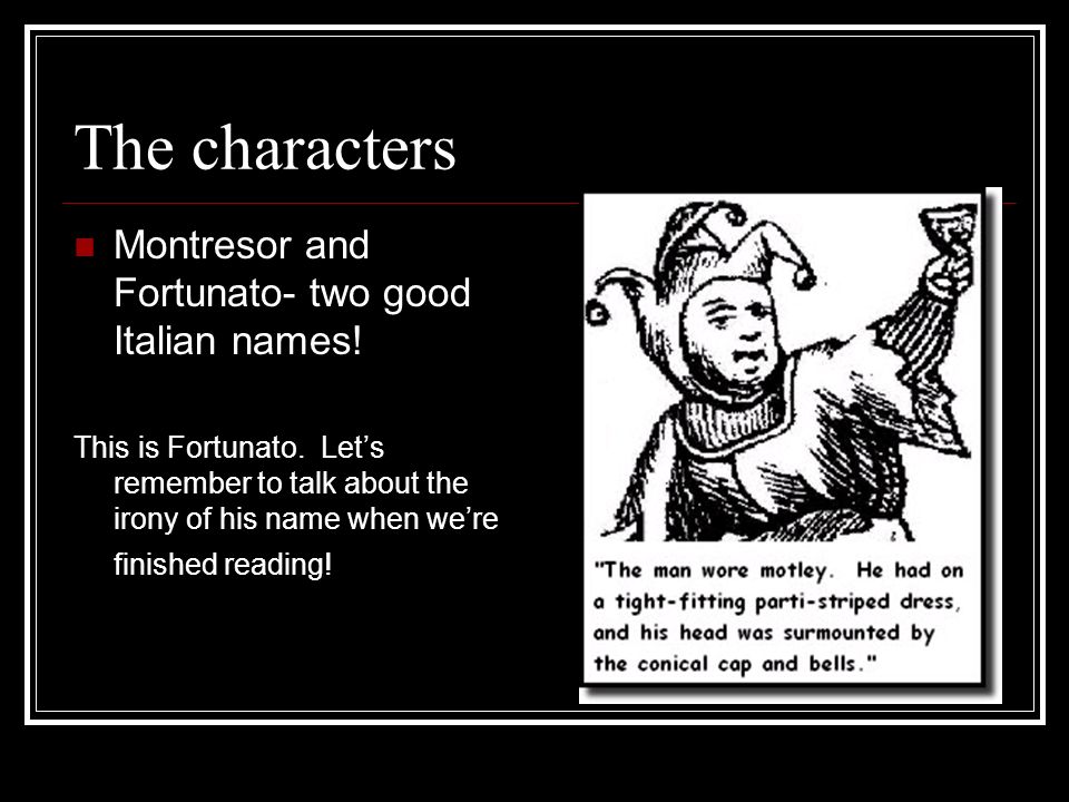an analysis of the character montresor by edgar allan poe You are here: home / standards for reading literature / literature exemplars – grades-9-10 / an overview of american romanticism in literature / high school teaching ideas: the short stories of edgar allan poe / “cask of amontillado” lesson plans with character and plot analysis. an analysis of the character montresor by edgar allan poe You are here: home / standards for reading literature / literature exemplars – grades-9-10 / an overview of american romanticism in literature / high school teaching ideas: the short stories of edgar allan poe / “cask of amontillado” lesson plans with character and plot analysis.