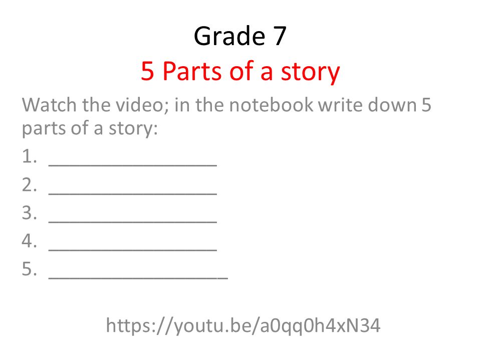 parts of a story