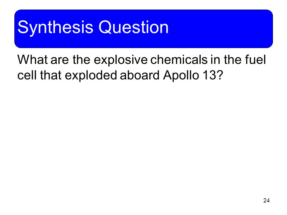 1 21 Electrochemistry 2 Counting Electrons Coulometry And 24 Synthesis Question What Are The Explosive Chemicals In Fuel Cell That Exploded Aboard Apollo 13