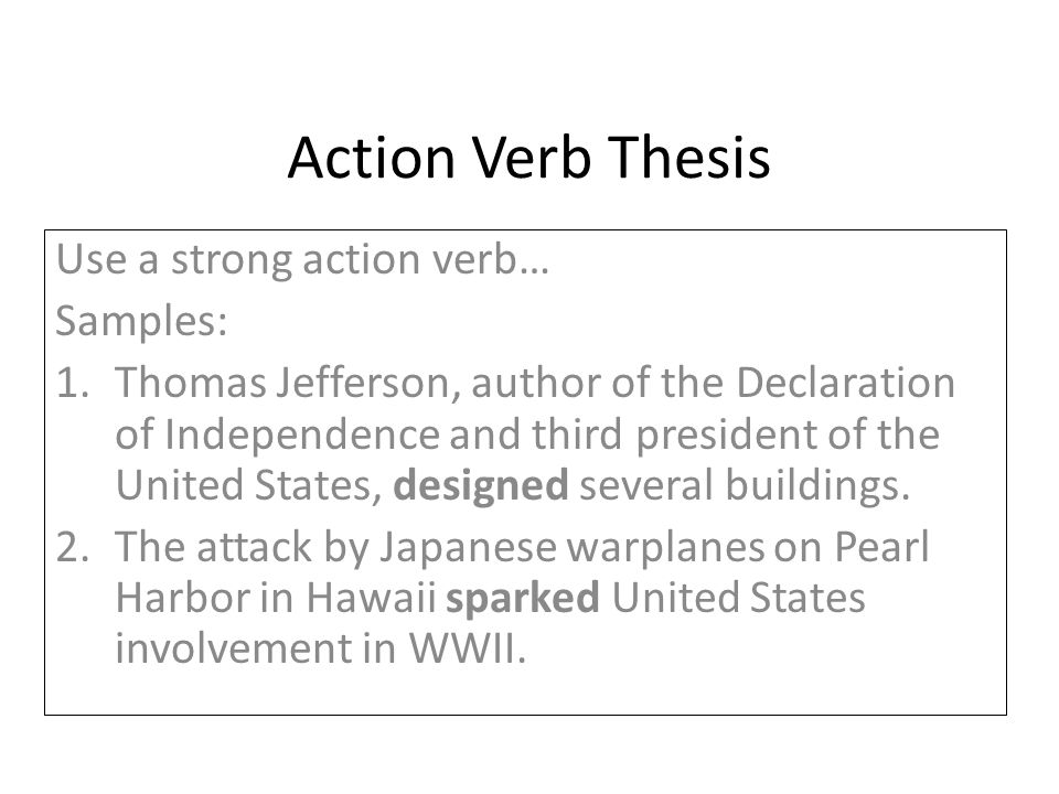 Thesis verb form
