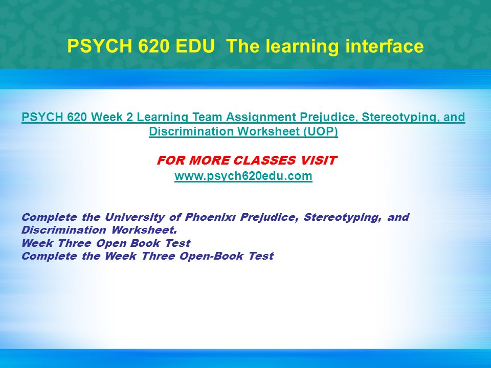 psych620 r1 week2 prejudice stereotyping and psych620 r1 week2 prejudice stereotyping and
