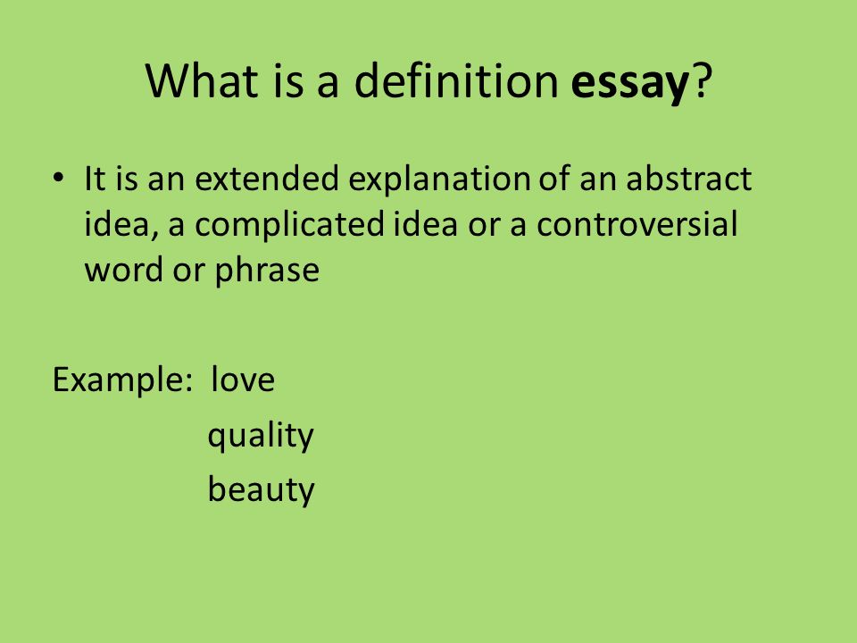 How do i write a definition essay