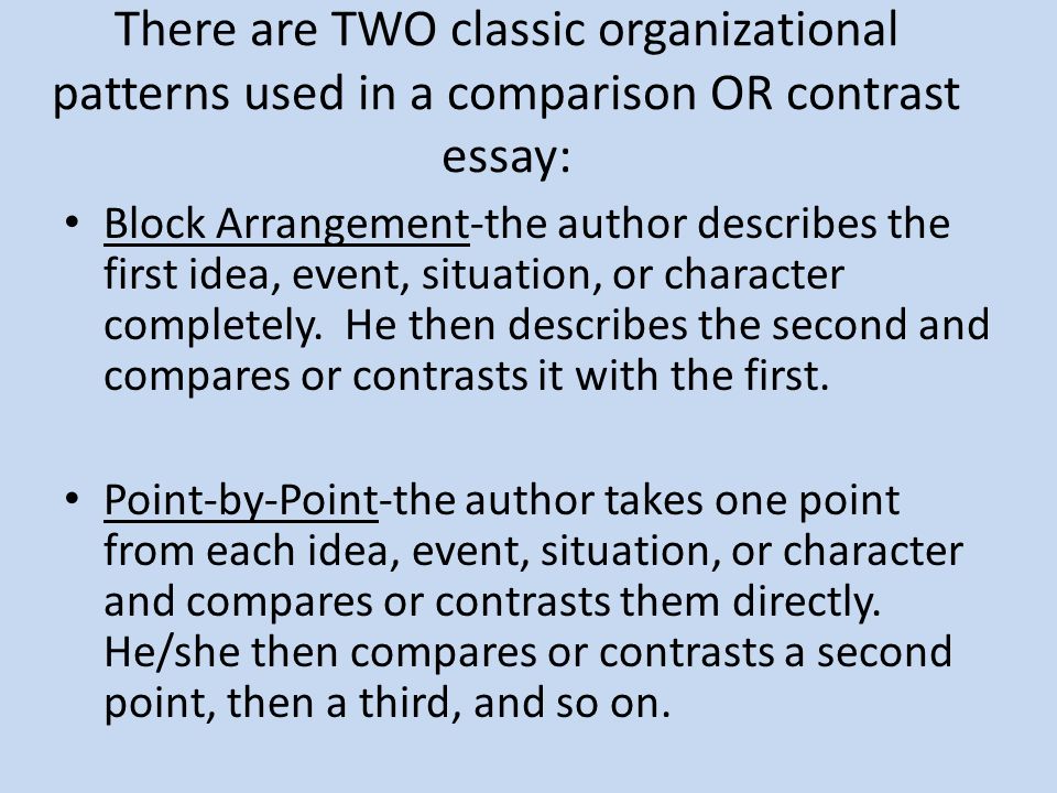 a compare and contrast essay is one that