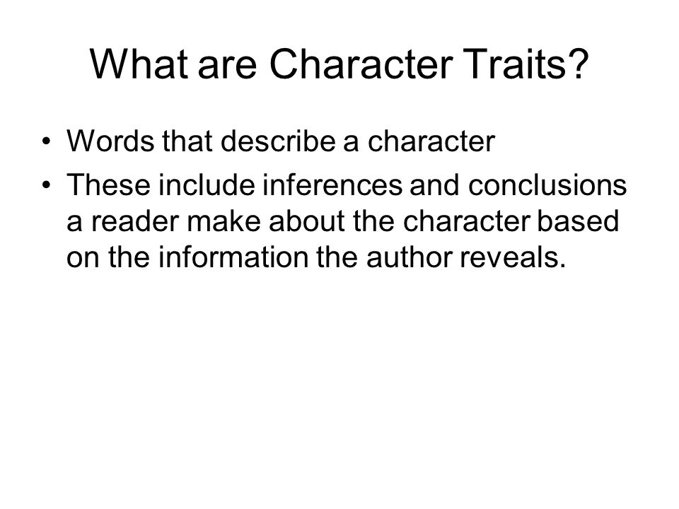 words to describe characters