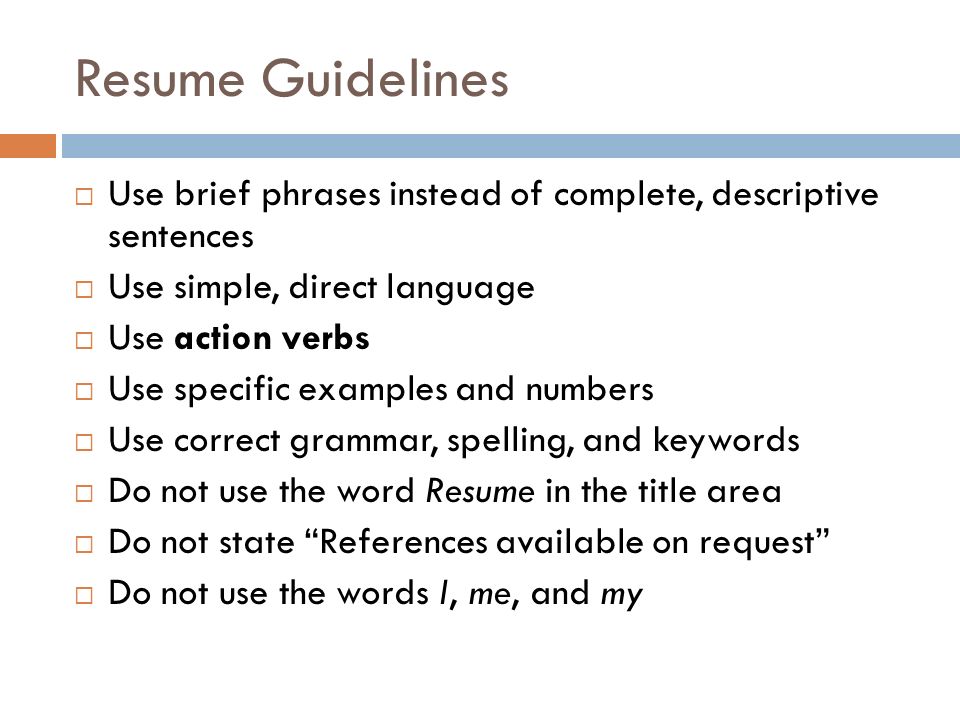 words not to use on a resumes