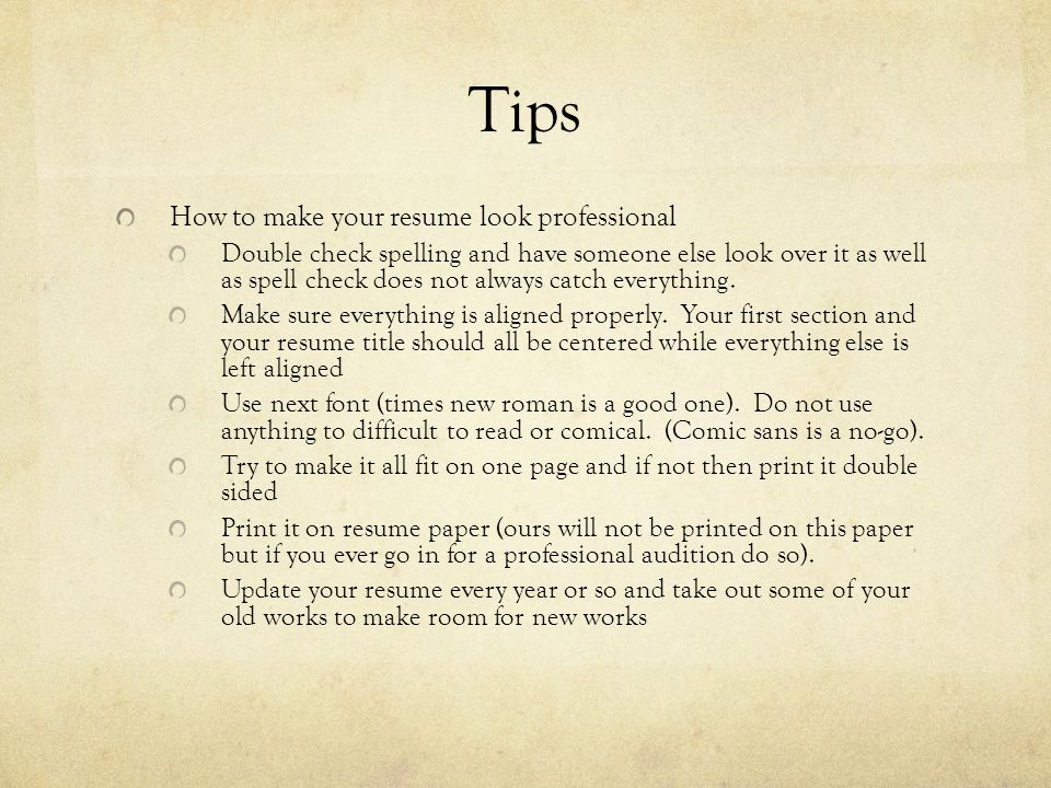 how to make your resume look professional