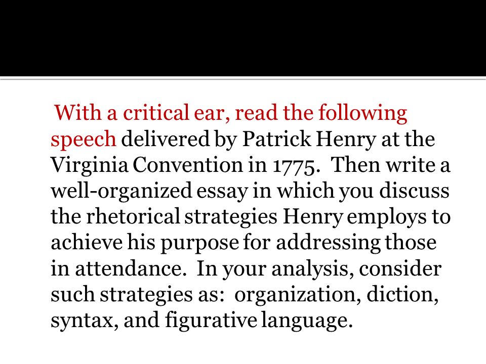 patrick henry speech to the virginia convention essay patrick henry speech to the virginia convention essay