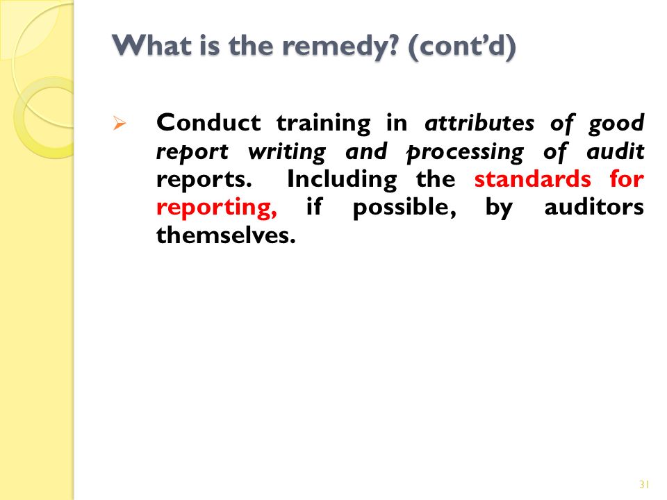 Audit report writing online training