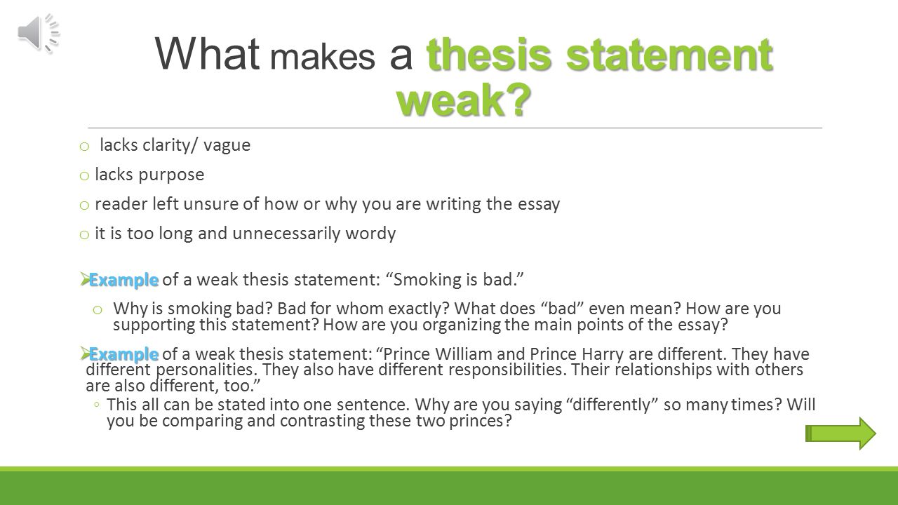 Common types of thesis statements