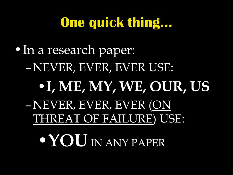 Use of i in research paper