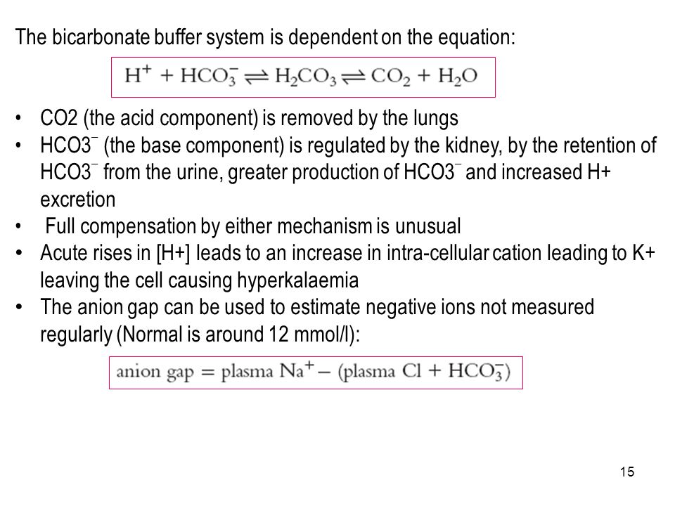 Hypoglycemia Electrolyte Disturbances And Acid Base Imbalances 15 The Bicarbonate Buffer System