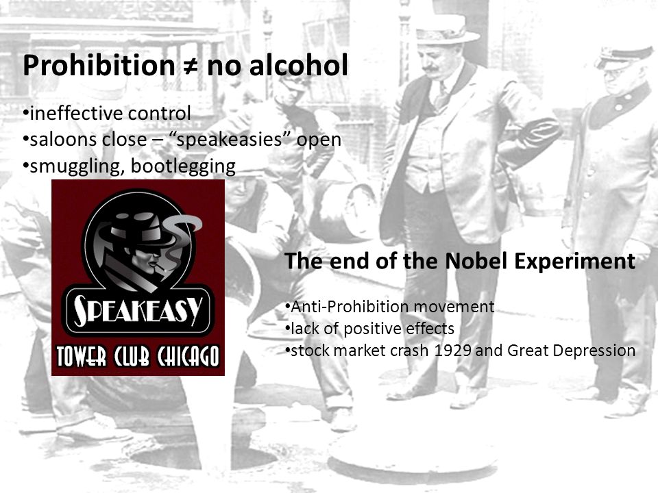 prohibition the ignoble experiment essay Prohibition in the 1920 s prohibition took place because of the volstead act which was passed on october 28th 1919 the volstead act implied that any. prohibition the ignoble experiment essay Prohibition in the 1920 s prohibition took place because of the volstead act which was passed on october 28th 1919 the volstead act implied that any.