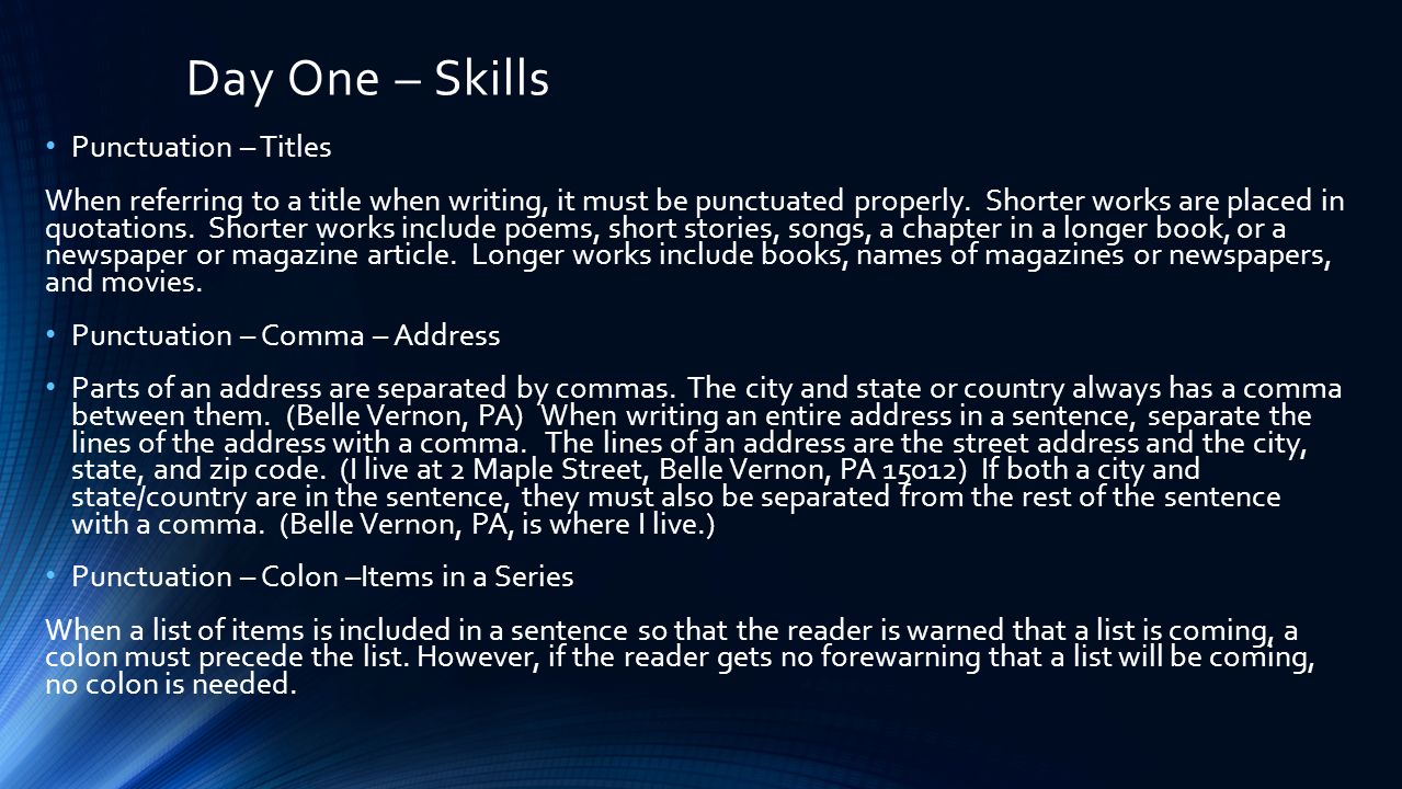 punctuation title