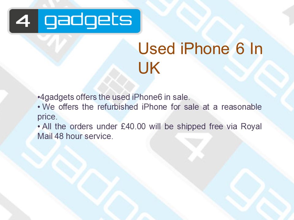 Used iPhone 6 In UK 4gadgets offers the used iPhone6 in sale.
