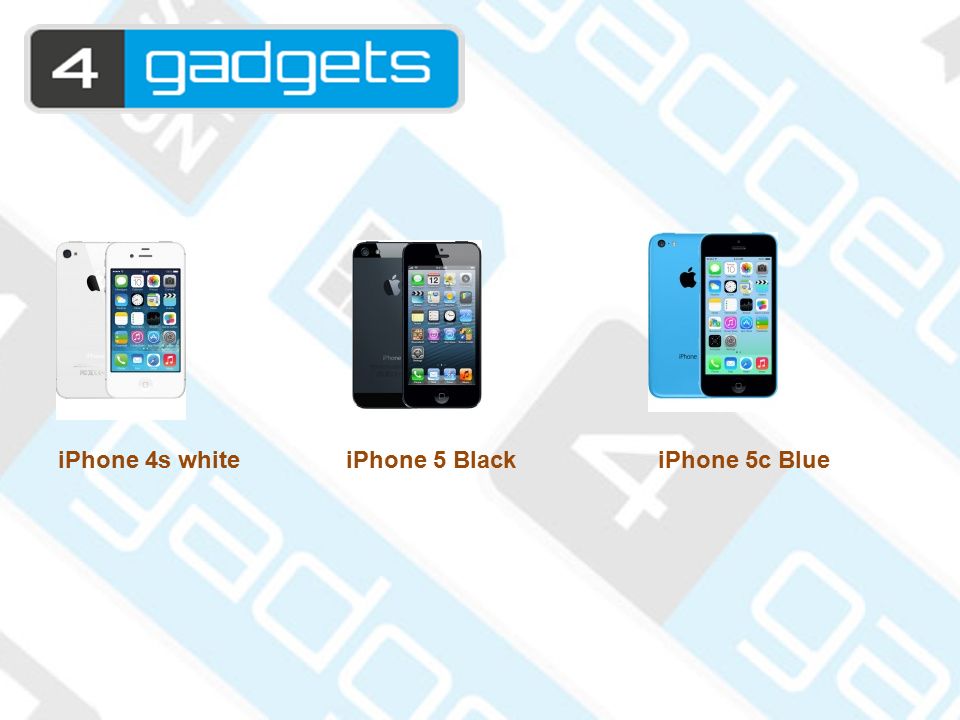 iPhone 4s whiteiPhone 5 BlackiPhone 5c Blue
