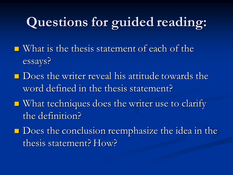 What Is Thesis Statement In Essay