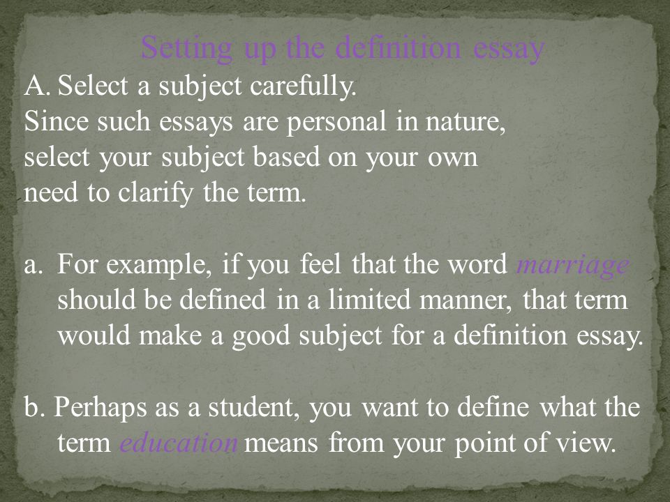 Good Words For Definition Essay