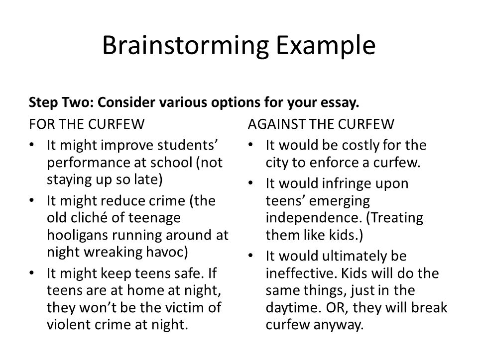 Curfew essay teenager