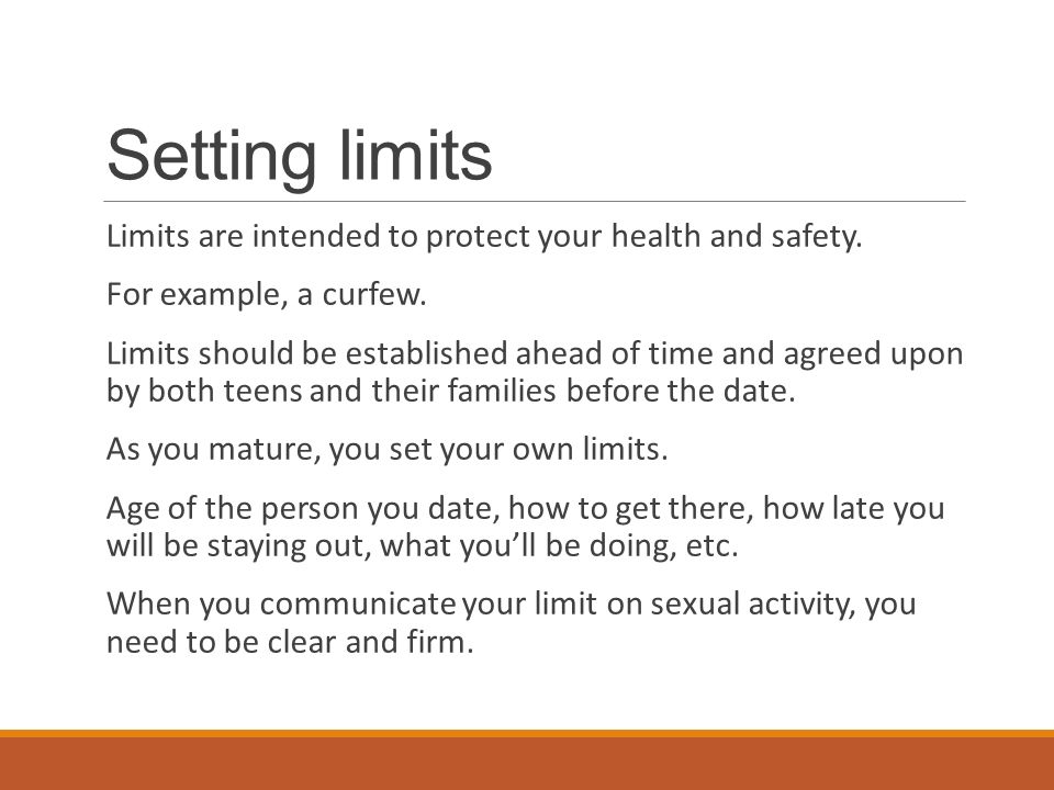 dating setting limits