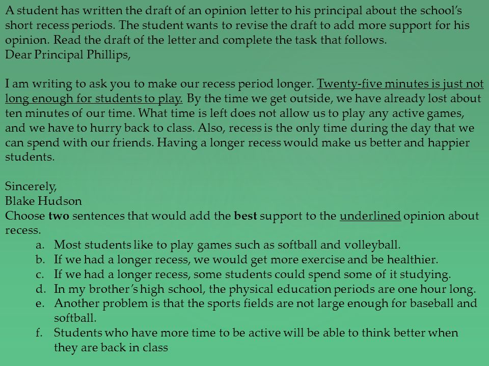 Short essay on recess period