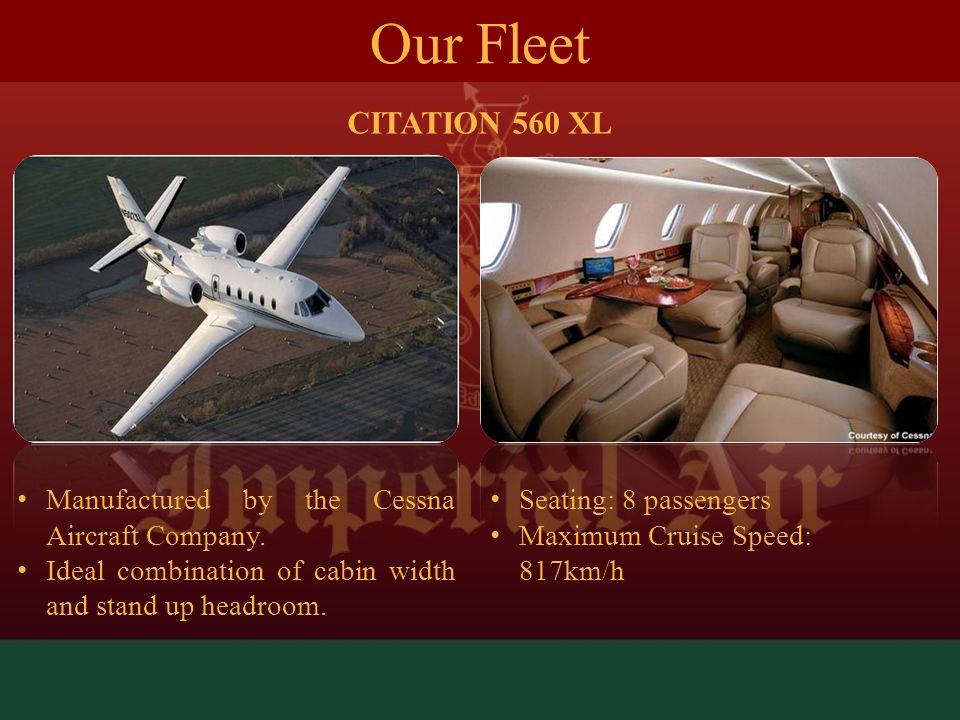 Manufactured by the Cessna Aircraft Company.