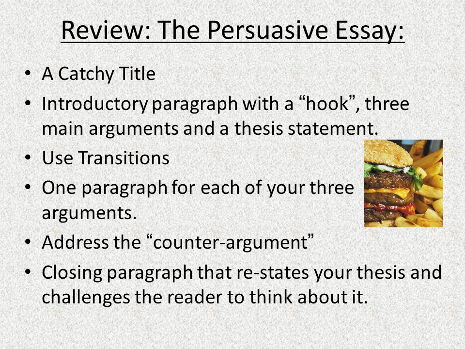 Thesis For A Persuasive Essay