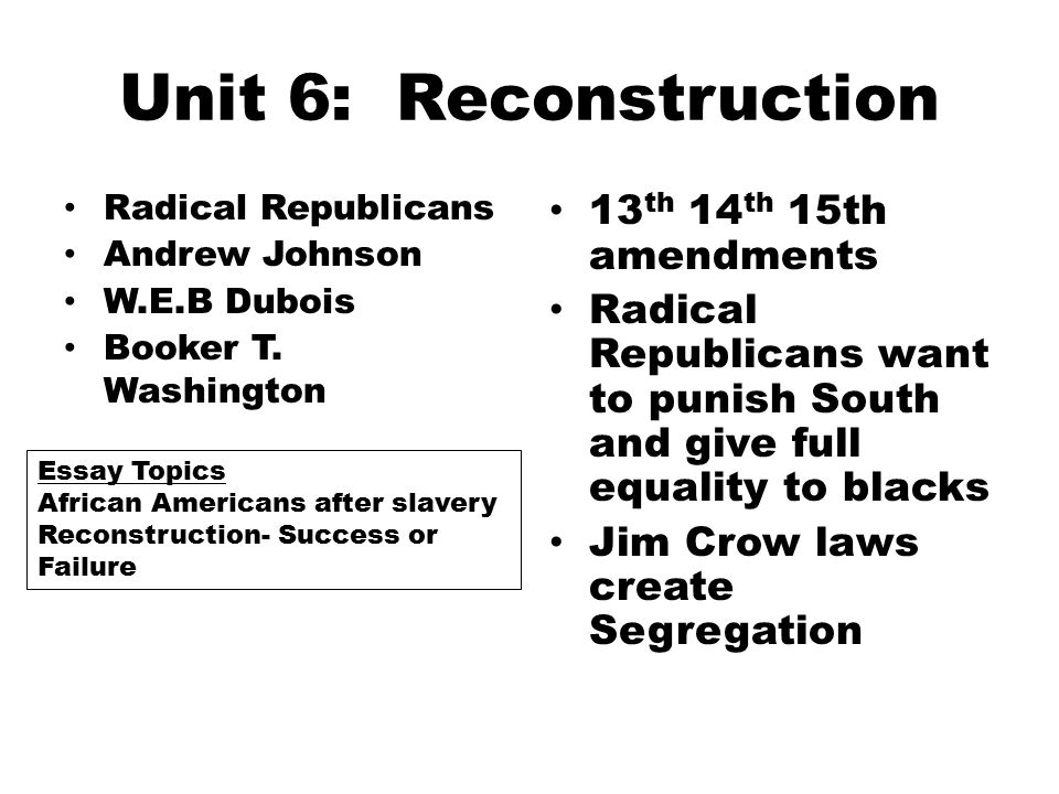 reconstruction dbq essay