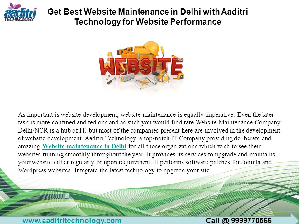 Get Best Website Maintenance in Delhi with Aaditri Technology for Website Performance As important is website development, website maintenance is equally imperative.