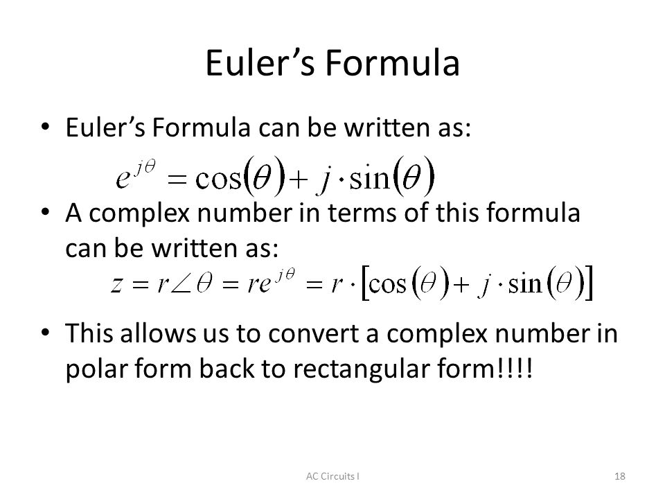introduction to complex numbers ac circuits i outline complex convert complex number to rectangular form