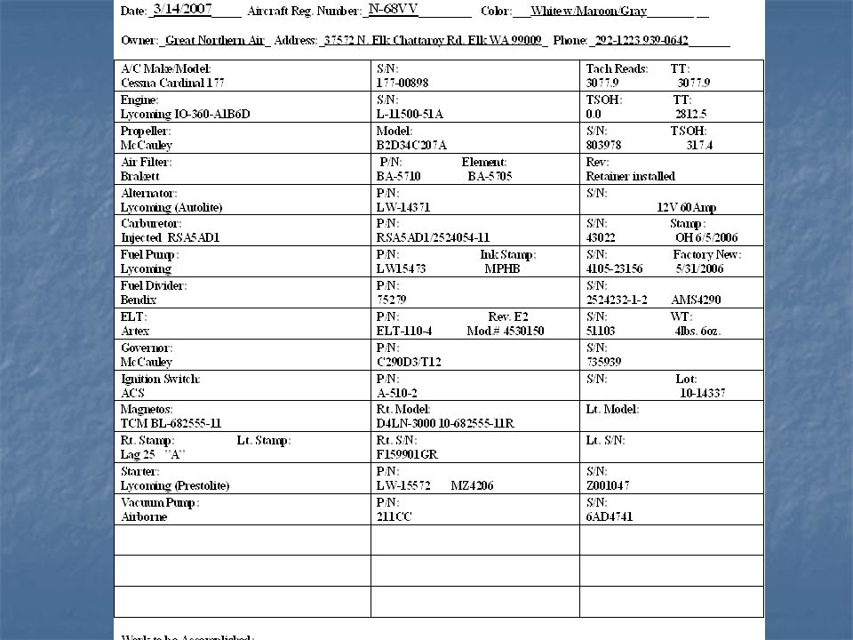 aircraft inspection inspection process the art of inspection what airworthiness directive compliance sheet