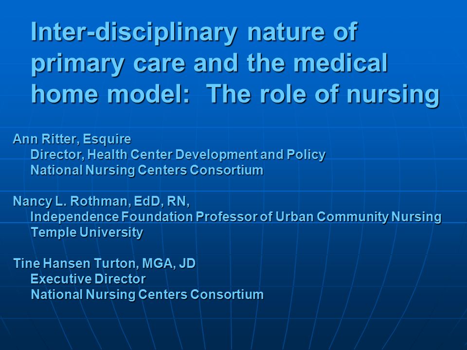 Medical home model of primary care Medical home model of primary care