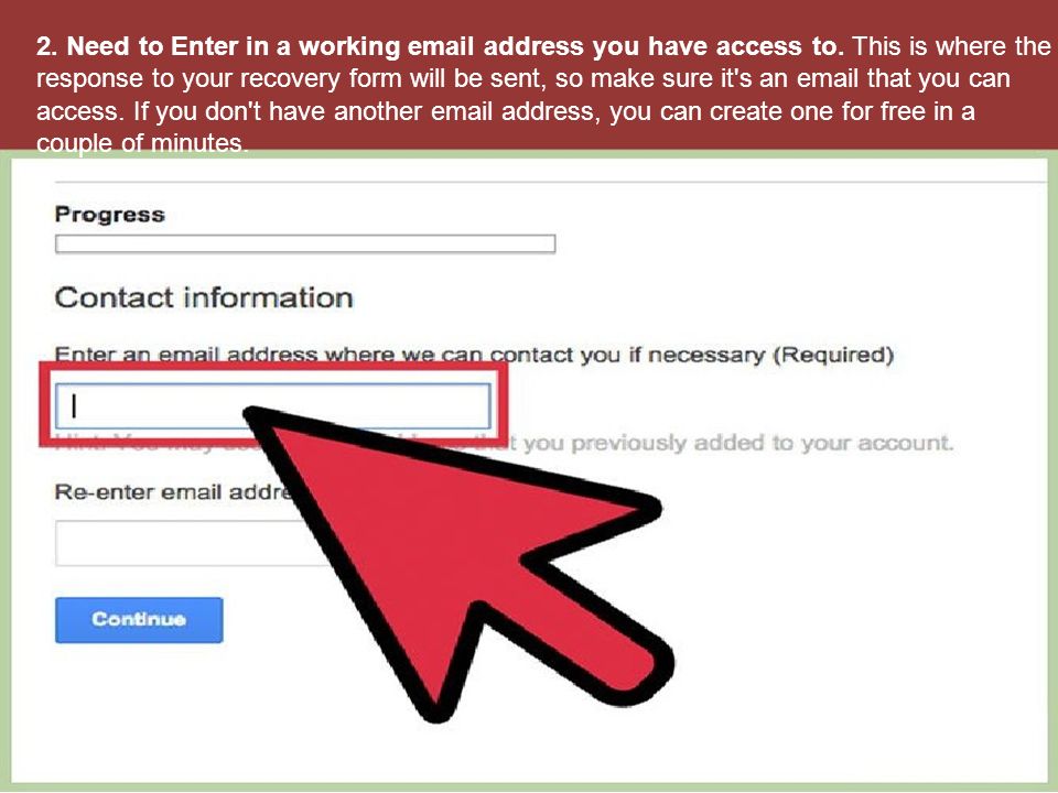 2. Need to Enter in a working  address you have access to.