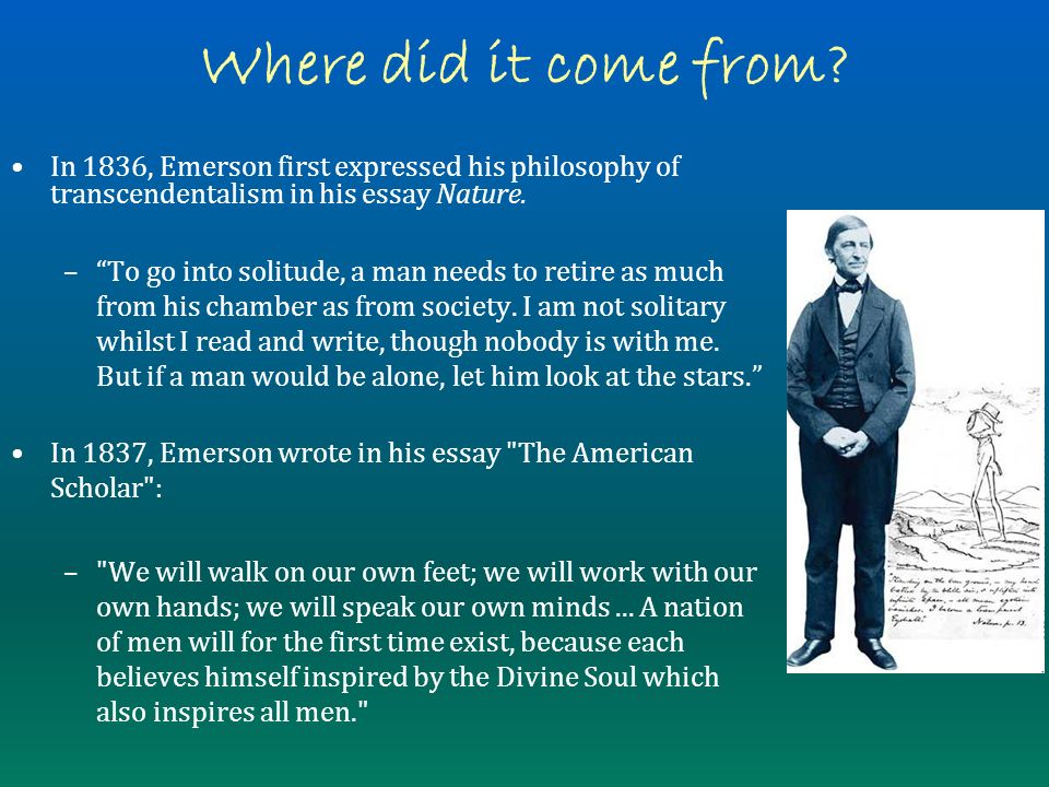 henry david thoreau and his contribution to transcendentalism essay Free essay: henry david thoreau henry david thoreau, a name heard endlessly by american literature students, has contributed his outrageous views to society. henry david thoreau and his contribution to transcendentalism essay Free essay: henry david thoreau henry david thoreau, a name heard endlessly by american literature students, has contributed his outrageous views to society.