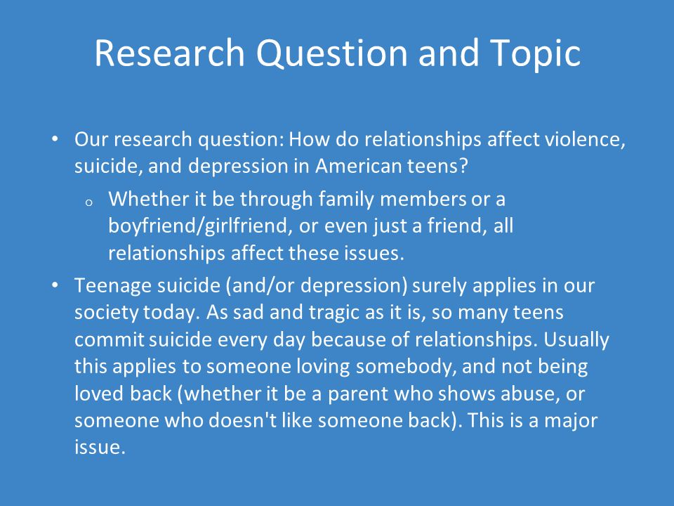 why do teens commit suicide I believe people who end their life by suicide feel to and in support of teenagers and young adults for the issue is, please do not commit suicide. why do teens commit suicide I believe people who end their life by suicide feel to and in support of teenagers and young adults for the issue is, please do not commit suicide.