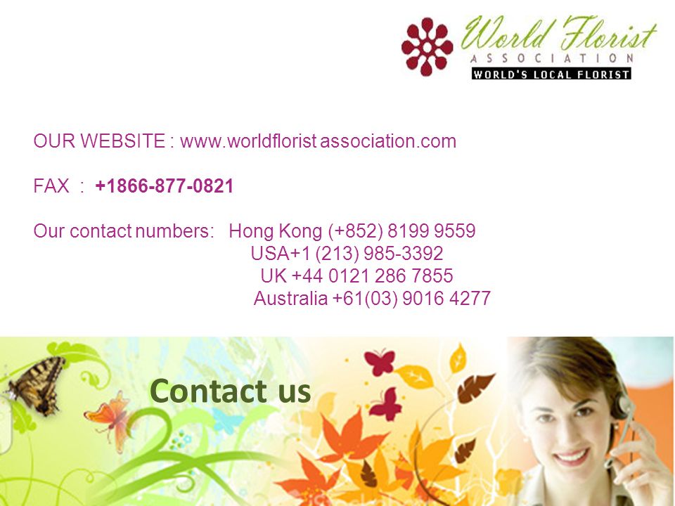 OUR WEBSITE :   association.com FAX : Our contact numbers: Hong Kong (+852) USA+1 (213) UK Australia +61(03) Contact us