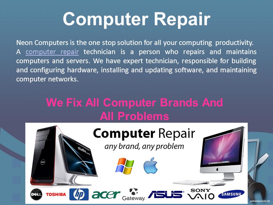 computer repairing advertisement